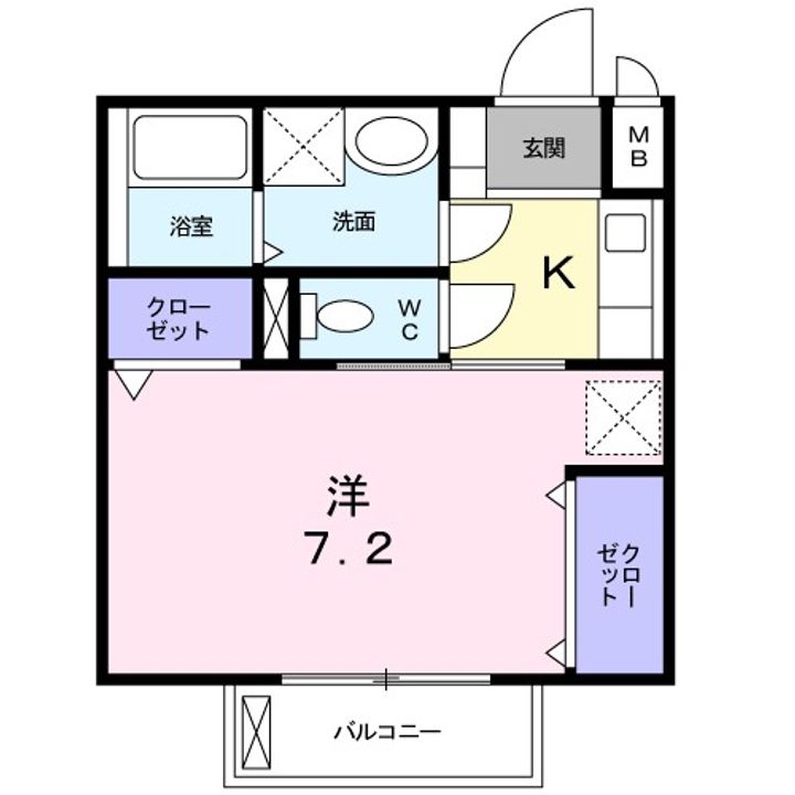 神奈川県伊勢原市伊勢原2(アパート)の賃貸物件の間取り