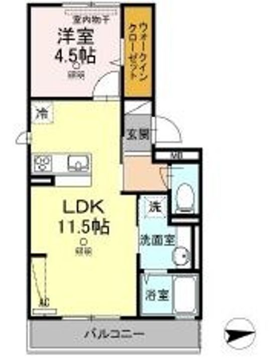岡山県倉敷市浜ノ茶屋1(アパート)の賃貸物件の間取り