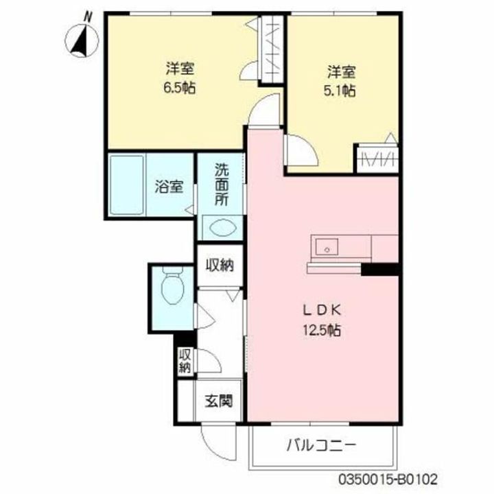 コンフォルト・ファイブ B棟の間取り