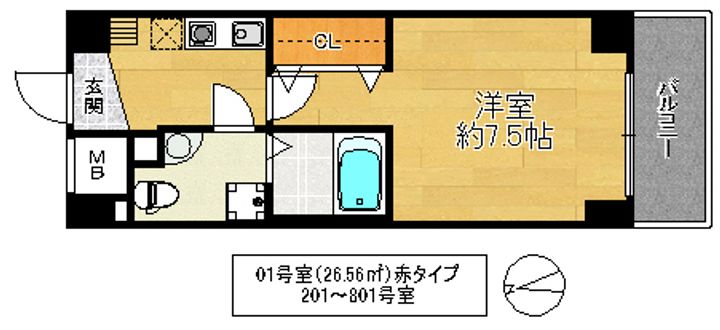 大阪府東大阪市稲田本町3(マンション)の賃貸物件の間取り