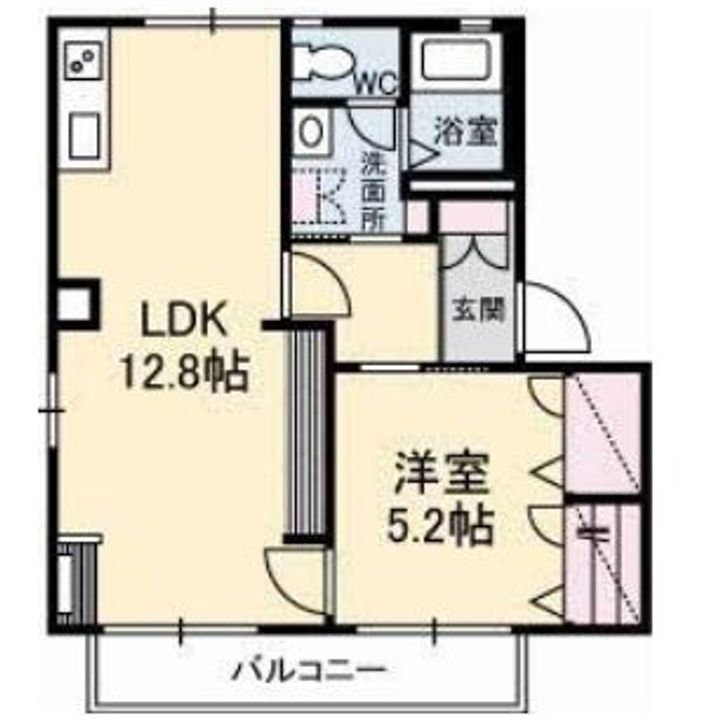 岡山県倉敷市上富井の賃貸アパートの間取り