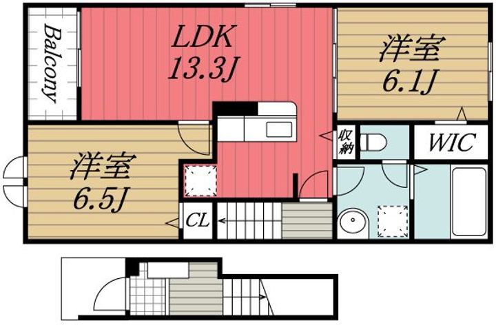 千葉県富里市七栄(アパート)の賃貸物件の間取り