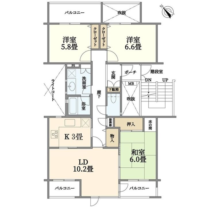 ハイツ東戸塚2号棟の間取り