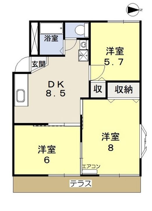 コーポ山陽C棟の間取り