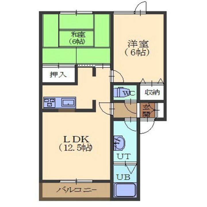 トータス西桔梗Cの間取り