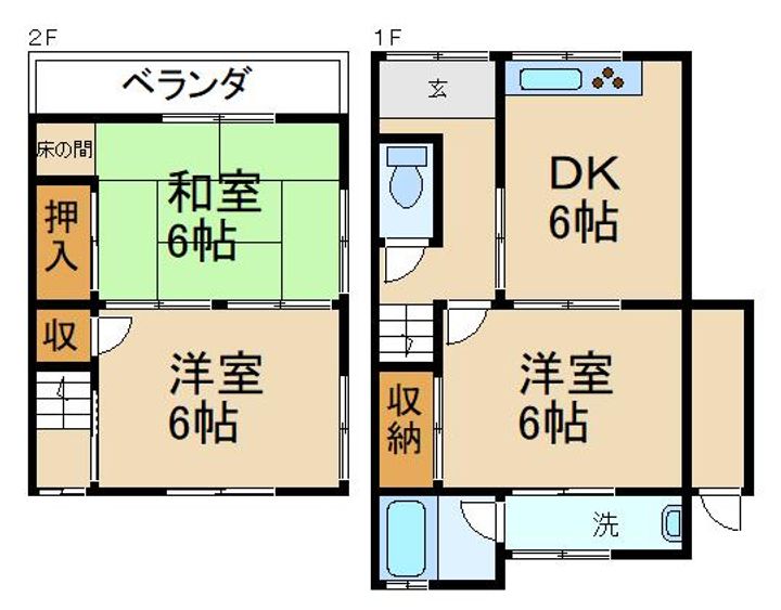 大阪府枚方市楠葉野田1(一戸建)の賃貸物件の間取り
