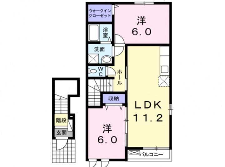広島県呉市川尻町久筋2(アパート)の賃貸物件の間取り