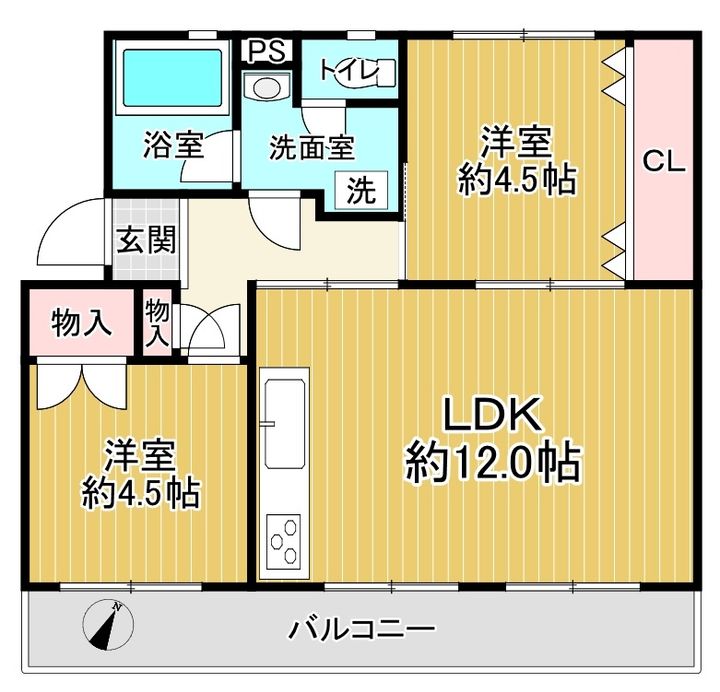 松が谷団地6ー1号棟の間取り