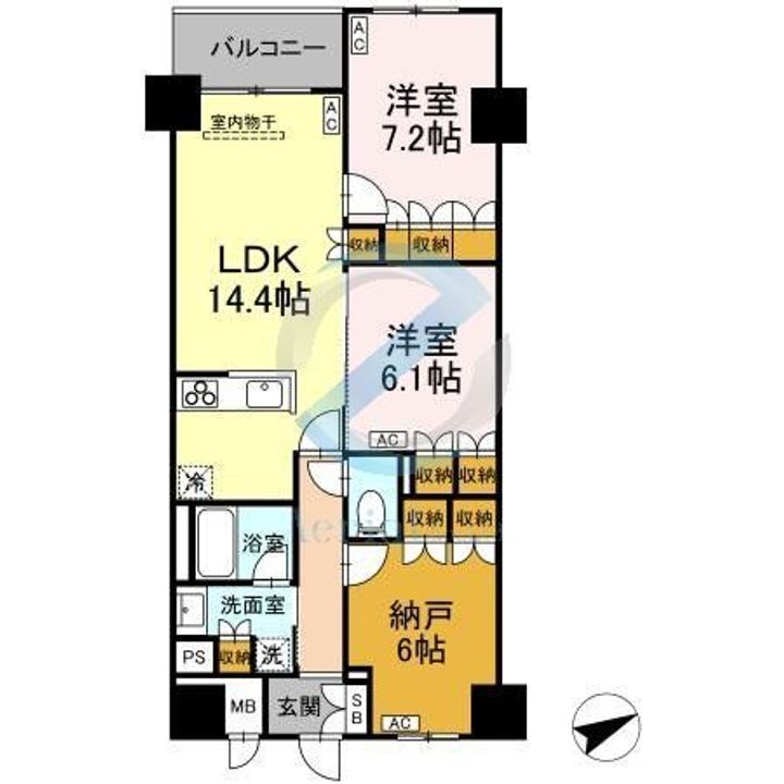 東京都江戸川区中葛西5(マンション)の賃貸物件の間取り
