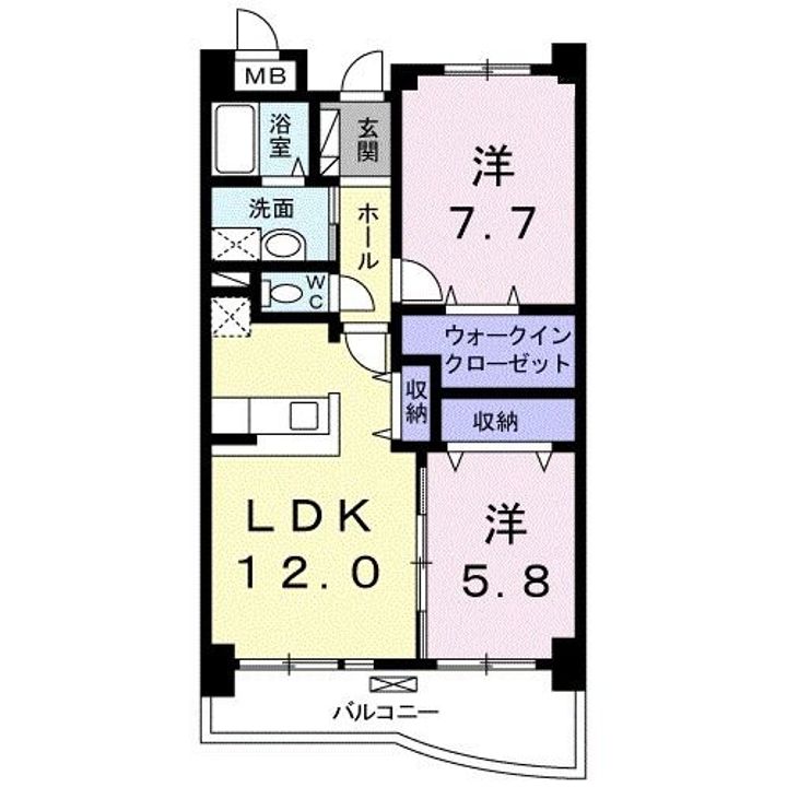 群馬県高崎市八千代町4(マンション)の賃貸物件の間取り