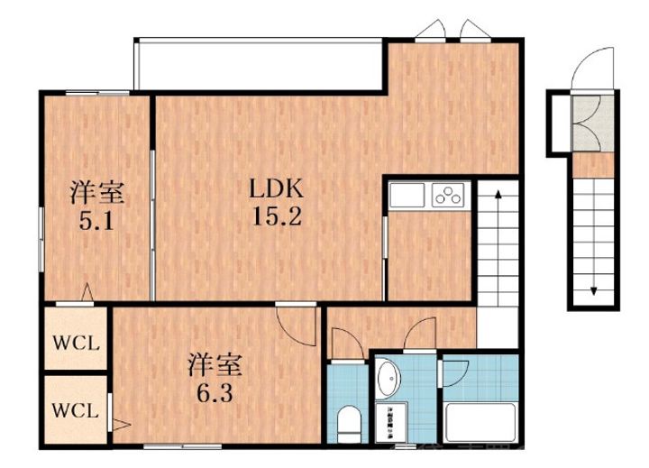 大阪府大阪市阿倍野区王子町3(アパート)の賃貸物件の間取り