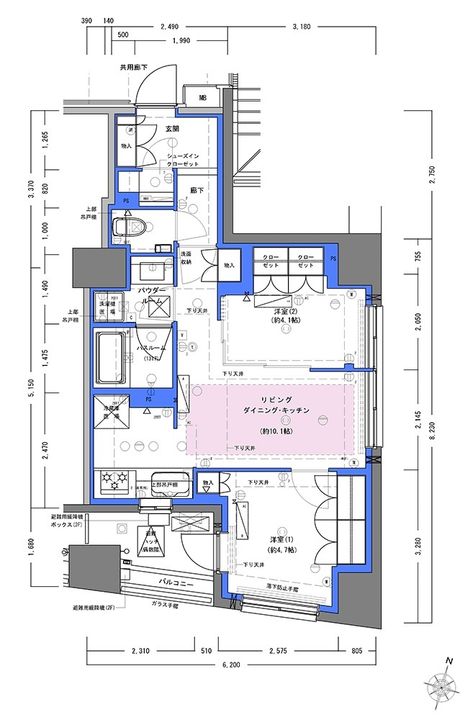 Dimus大手町North 【ディームス大手町ノース】の間取り