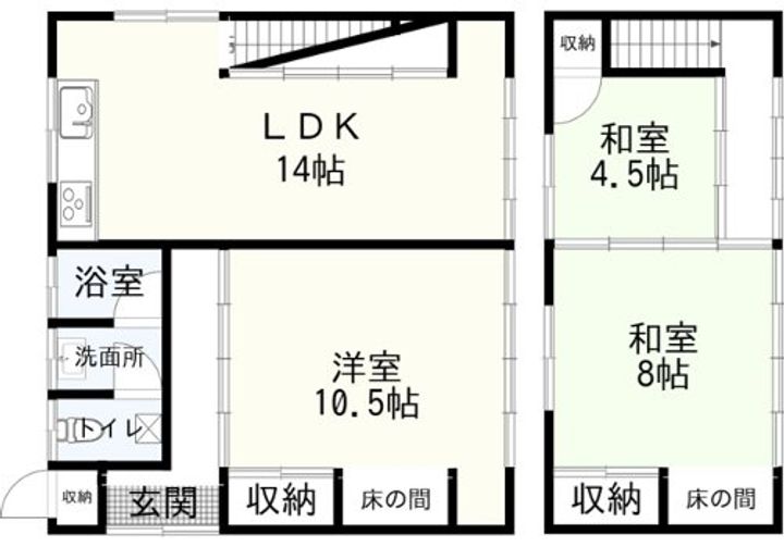 滋賀県蒲生郡日野町大字中在寺(一戸建)の賃貸物件の間取り