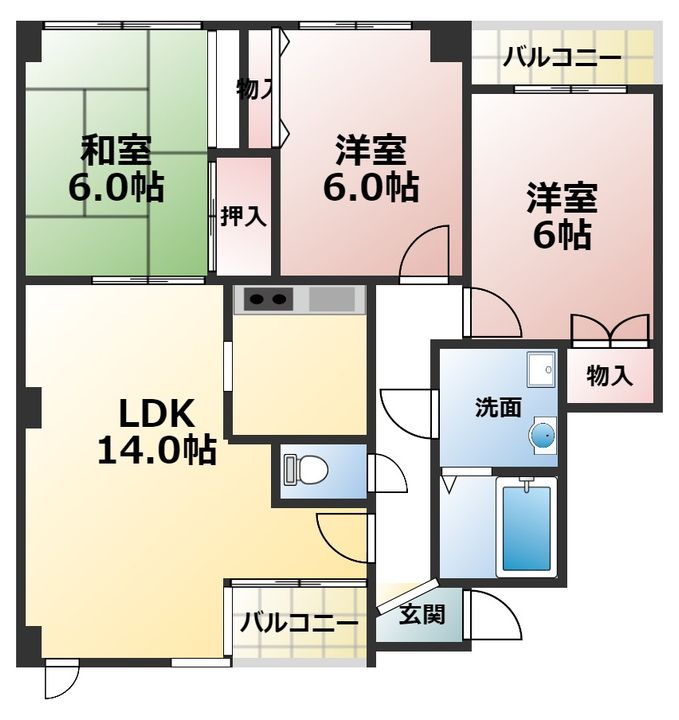 プランドール加古川の間取り