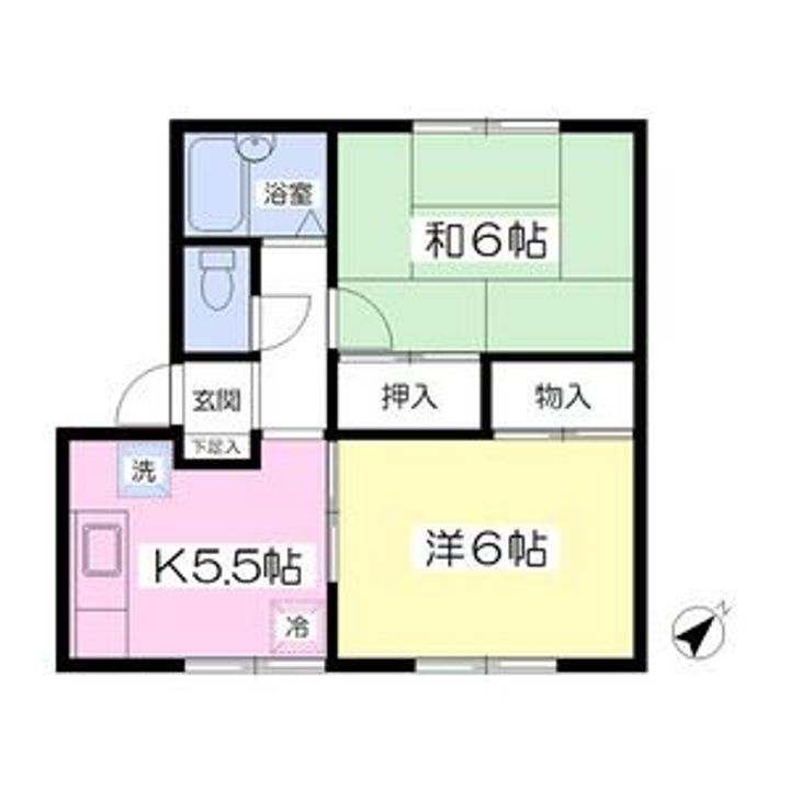 福島県いわき市内郷御厩町3(アパート)の賃貸物件の間取り