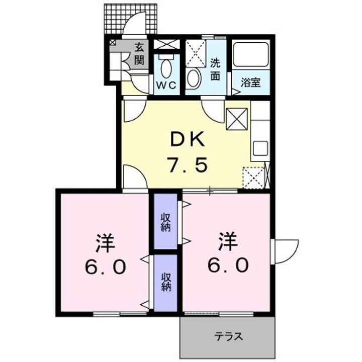 広島県安芸郡熊野町萩原2(アパート)の賃貸物件の間取り
