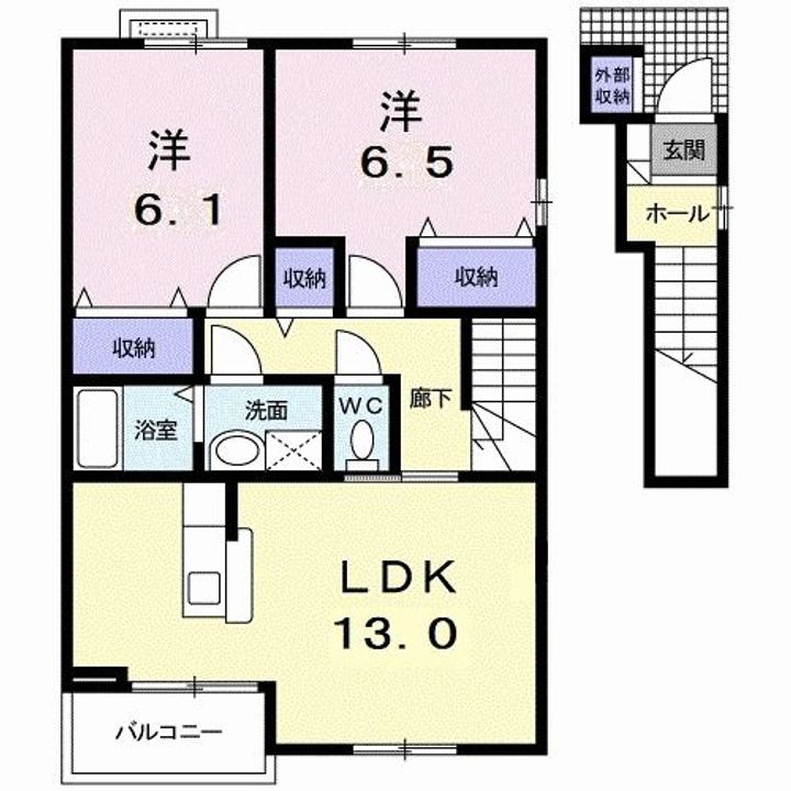 兵庫県豊岡市出石町町分(アパート)の賃貸物件の間取り