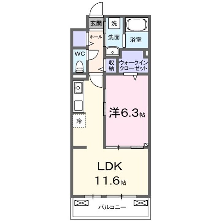 神奈川県藤沢市長後(アパート)の賃貸物件の間取り