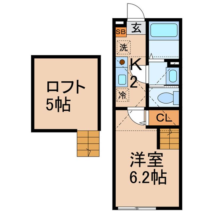 神奈川県横浜市保土ヶ谷区峰岡町3(アパート)の賃貸物件の間取り