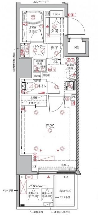 東京都台東区元浅草4(マンション)の賃貸物件の間取り