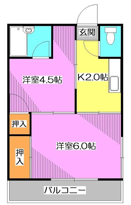 埼玉県新座市栗原5(アパート)の賃貸物件の間取り