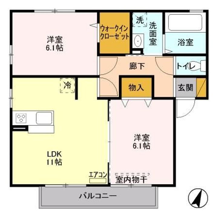 埼玉県深谷市武川(アパート)の賃貸物件の間取り