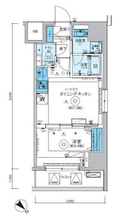 神奈川県横浜市中区長者町1(マンション)の賃貸物件の間取り