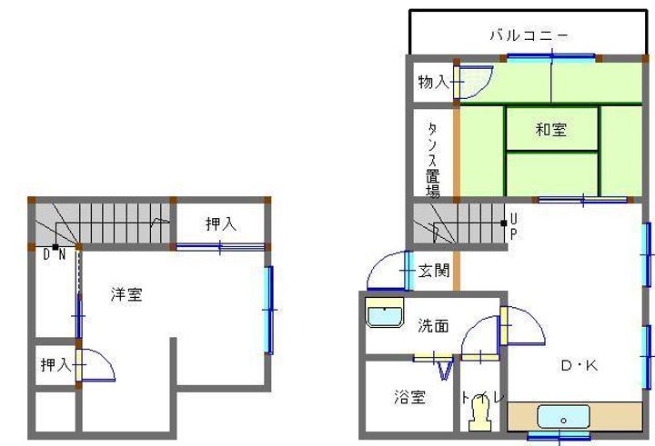 岳本アパート(浜田)の間取り