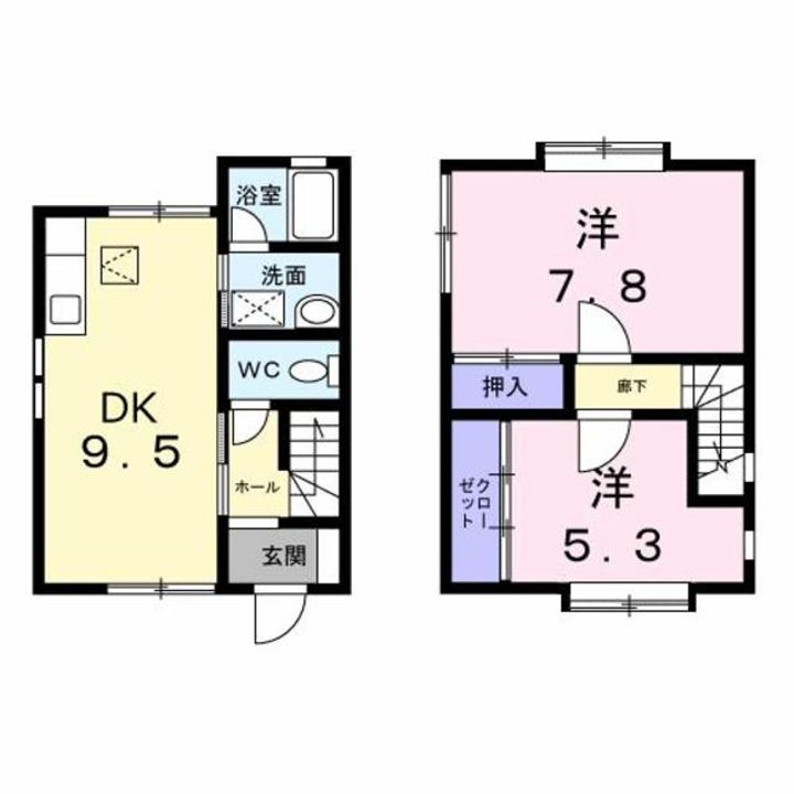 メゾネットしをんDの間取り