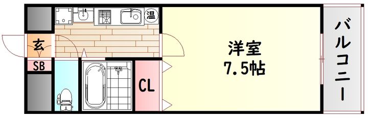 大阪府大阪市都島区都島北通2(マンション)の賃貸物件の間取り