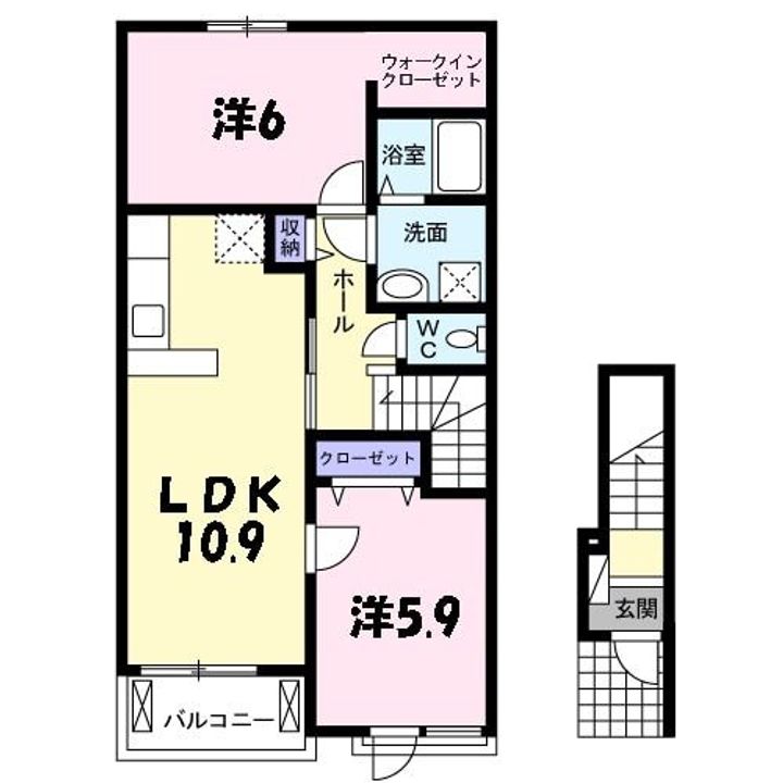 兵庫県神戸市北区有野町有野(アパート)の賃貸物件の間取り