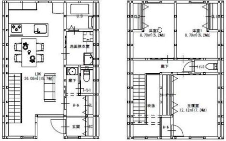 広島県福山市南蔵王町4(一戸建)の賃貸物件の間取り