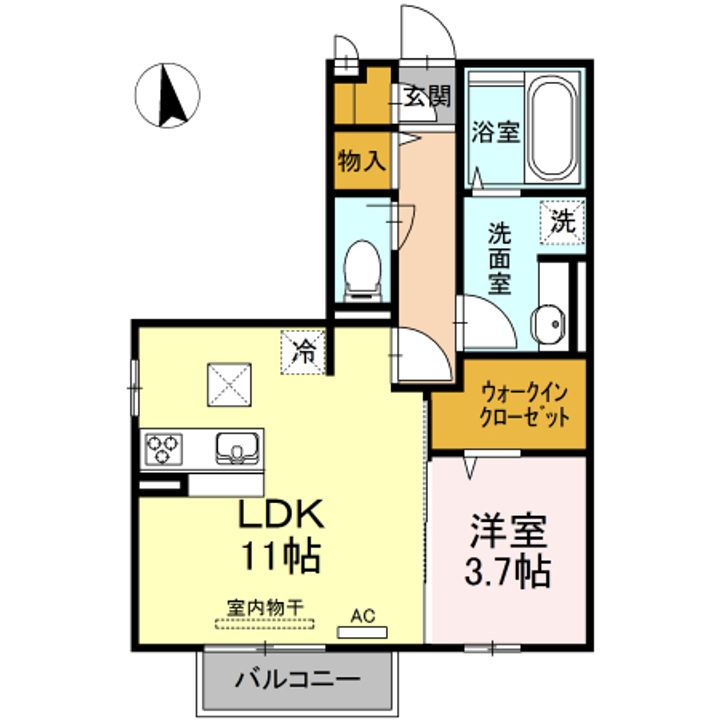 広島県福山市東深津町4(アパート)の賃貸物件の間取り