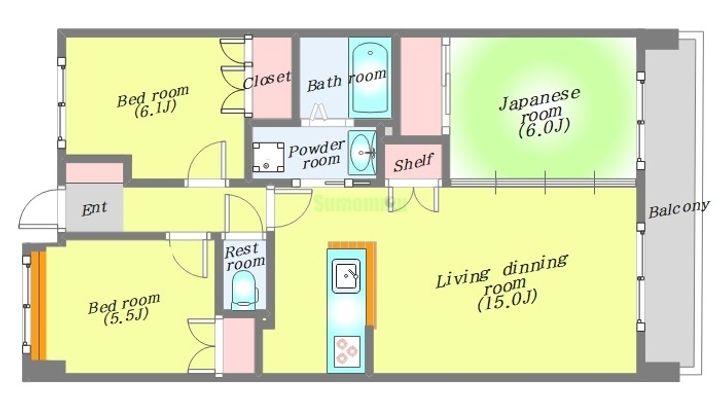 東仙台六番館の間取り