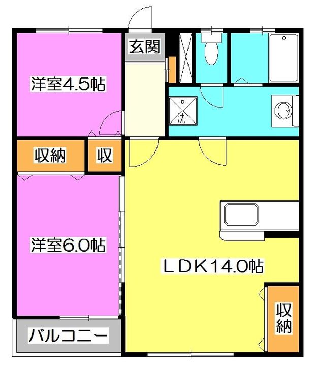 埼玉県所沢市東所沢1(マンション)の賃貸物件の間取り