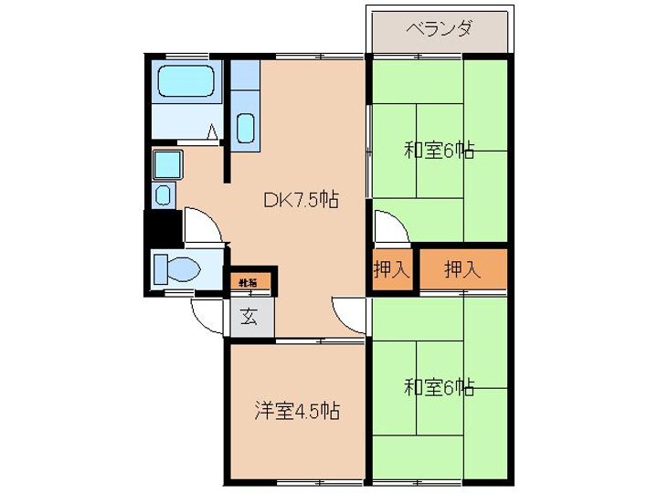 第二大野ハイツの間取り