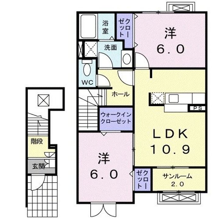 新潟県長岡市与板町与板(アパート)の賃貸物件の間取り