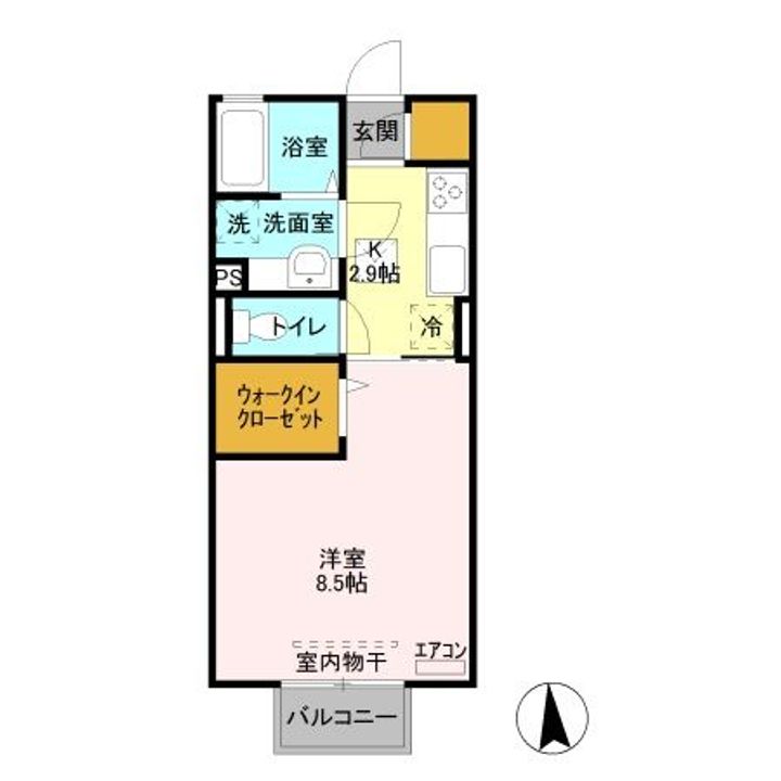 茨城県筑西市甲(アパート)の賃貸物件の間取り