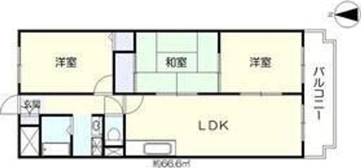 大阪府大阪市住之江区御崎4(マンション)の賃貸物件の間取り