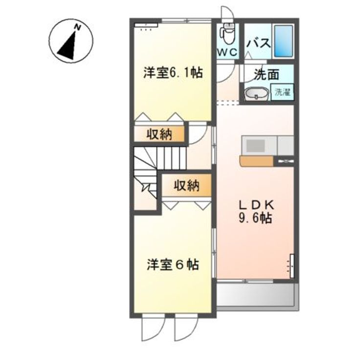 群馬県安中市板鼻(アパート)の賃貸物件の間取り