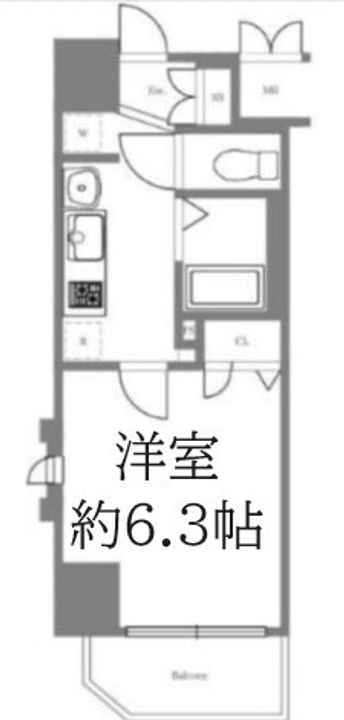 大阪府大阪市北区豊崎4(マンション)の賃貸物件の間取り