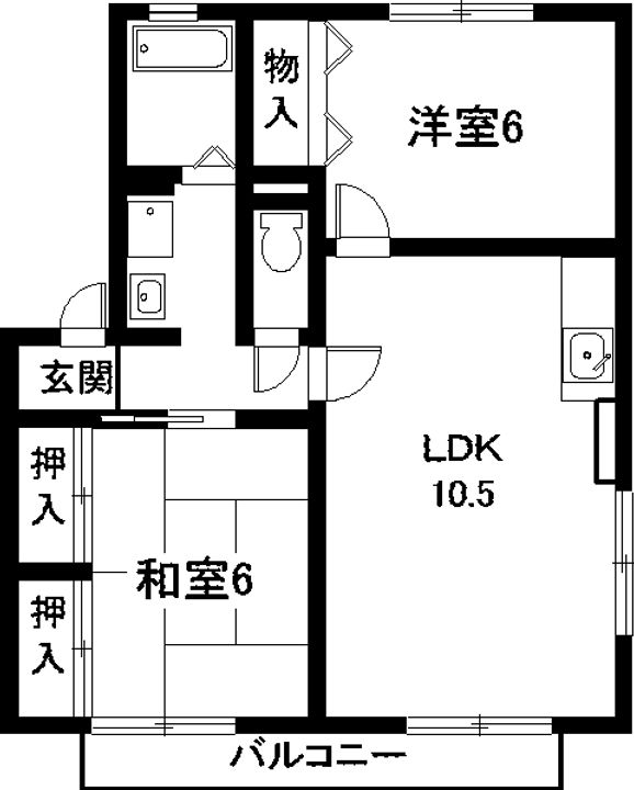 愛知県豊明市新栄町6(アパート)の賃貸物件の間取り