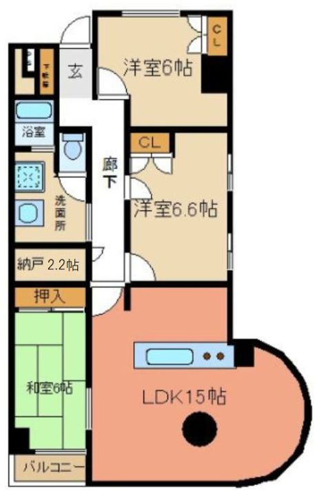 スカイコート上杉の間取り
