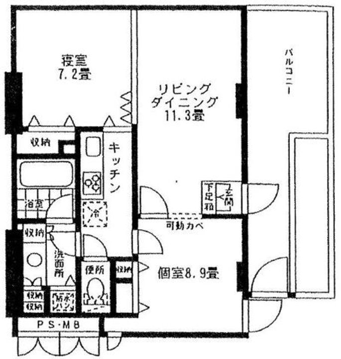 東京都世田谷区砧4(マンション)の賃貸物件の間取り