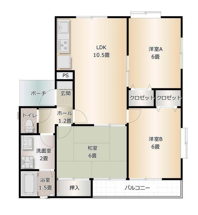 プレサント辻の城の間取り