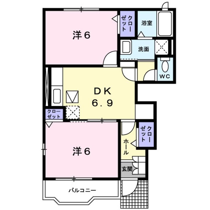 千葉県鎌ヶ谷市道野辺中央4(アパート)の賃貸物件の間取り
