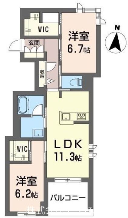 東京都日野市石田2(マンション)の賃貸物件の間取り