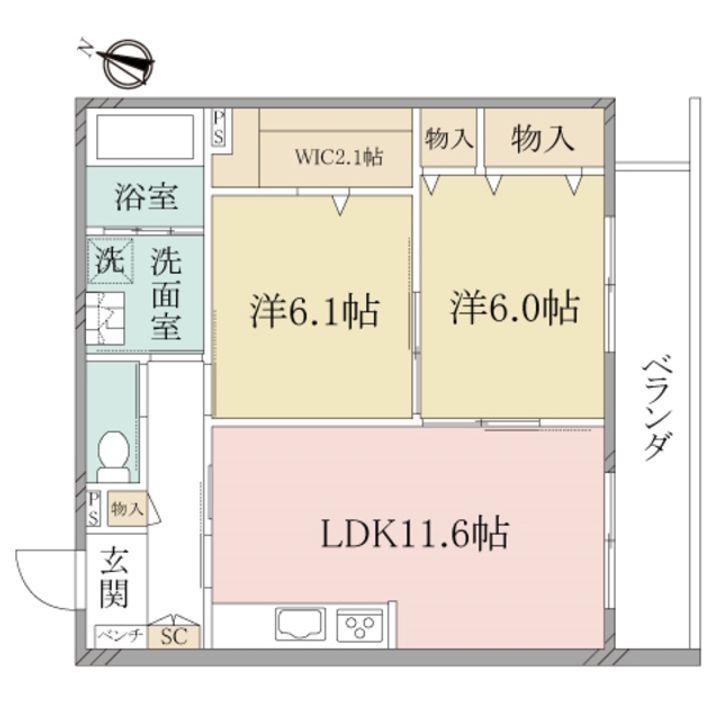 (シニア限定)ヘーベルヴィレッジ湘南台4丁目~サニーヒルズ湘南~の間取り
