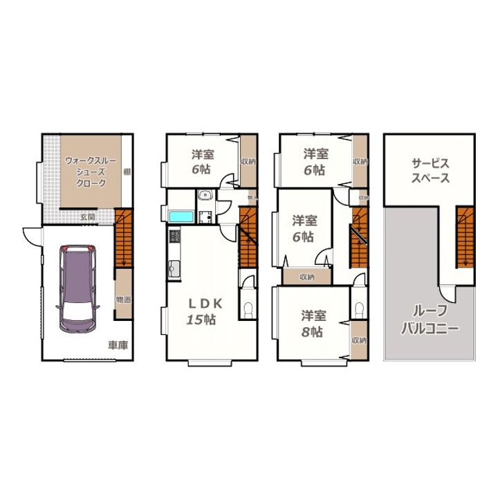 大阪府大阪市阿倍野区阪南町1(一戸建)の賃貸物件の間取り