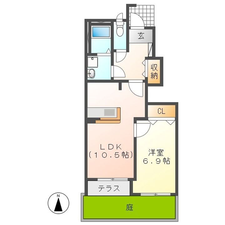 岐阜県恵那市長島町中野(アパート)の賃貸物件の間取り